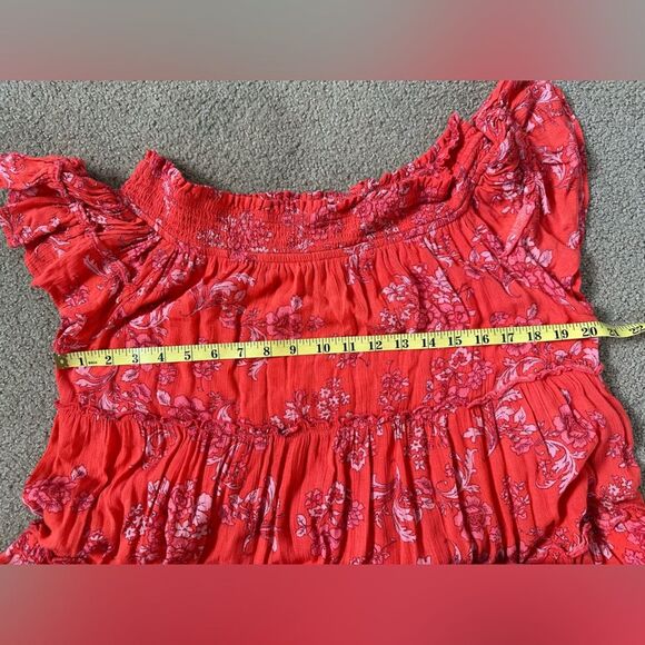 Free People Barclay Off the Shoulder Tiered Floral Print Ruffle Maxi Dress Sz M - Picture 8 of 14